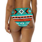 Baha Ranch Yeehaw Turquoise Orange Aztec Bikini Bottom