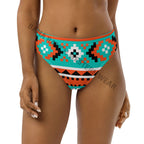 Baha Ranch Yeehaw Turquoise Orange Aztec Bikini Bottom