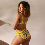 Baha Ranch Yeehaw Vintage Cowboy Collage Mustard Bikini