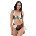 Yeehaw Brown Cow Print Bikini