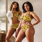 Baha Ranch Yeehaw Vintage Cowboy Collage Mustard Bikini