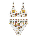 Baha Ranch Yeehaw Vintage Cowgirl Collage White Bikini