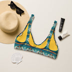 Baha Ranch Yeehaw Teal Aztec Blanket Print Bikini Top