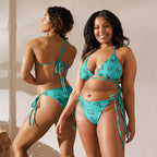 Baha Ranch Yeehaw Turquoise Cattle Brands String Bikini