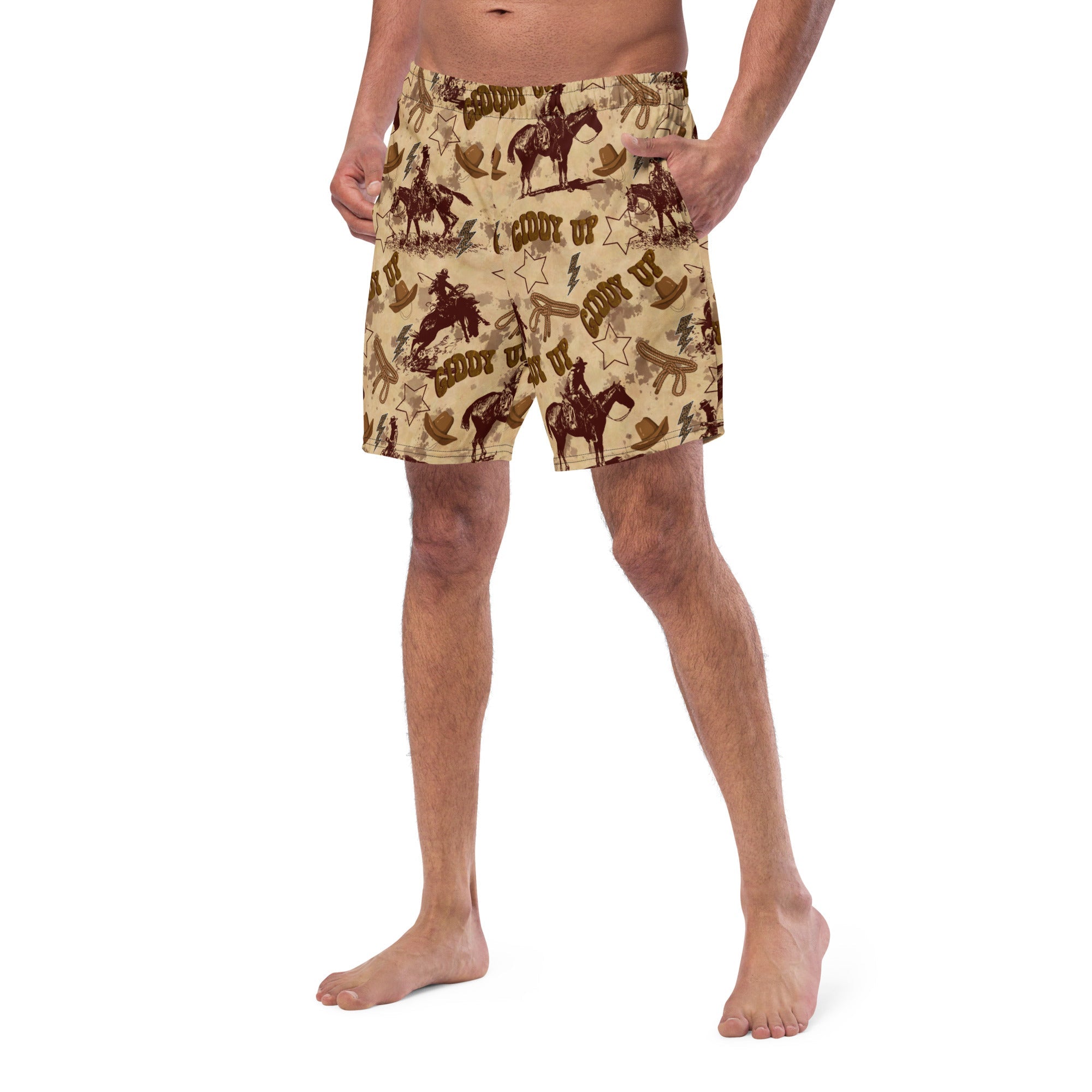 Baha Ranch Yeehaw Vintage Western Men's Swim Trunks