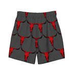 Baha Ranch Yeehaw Red Bull Skull Men's Swim Trunks