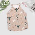 Baha Ranch Cow Skull Western Tank Top
