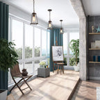 Farmhouse Pendant Lighting with Seeded Glass Shade