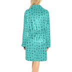 Turquoise Cattle Brands Women's Western Bath Robe