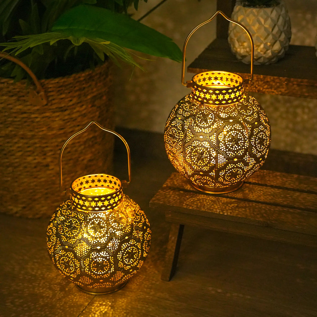 Set of 2 Moroccan Style Metal Table Lamp