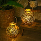 Set of 2 Moroccan Style Metal Table Lamp