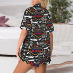 Baha Ranch Viva Las Vegas Western Satin Ruffle Pajama Set