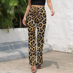 Baha Ranch Retro Pop Western Leopard Animal Print Flare Pants