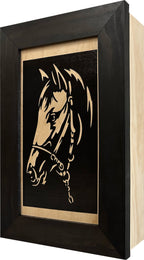 Hidden Gun Safe Black Horse Wall Art Decoration - Secure Gun Cabinet by Bellewood Designs