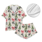 Baha Ranch Praying Cowboy Christmas Cowgirl Western Satin Pajamas Short Set