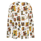 Baha Ranch Vintage Cowgirl Collage Western Print Long Sleeve Top
