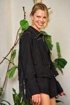 Jade by Jane Fringe Faux Suede Jacket – Plus Size