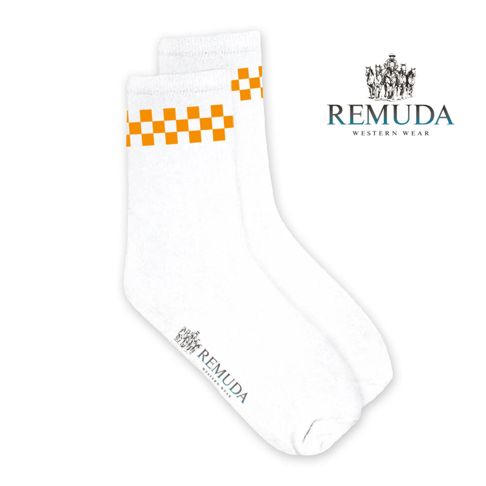 Checkered Adult Unisex Western Crew Socks