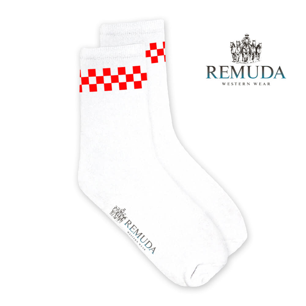 Checkered Adult Unisex Western Crew Socks