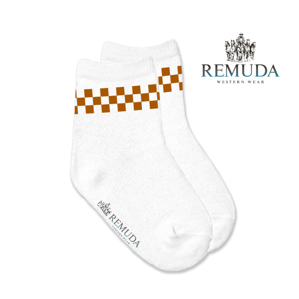 Checkered Infant Western Baby Crew Socks