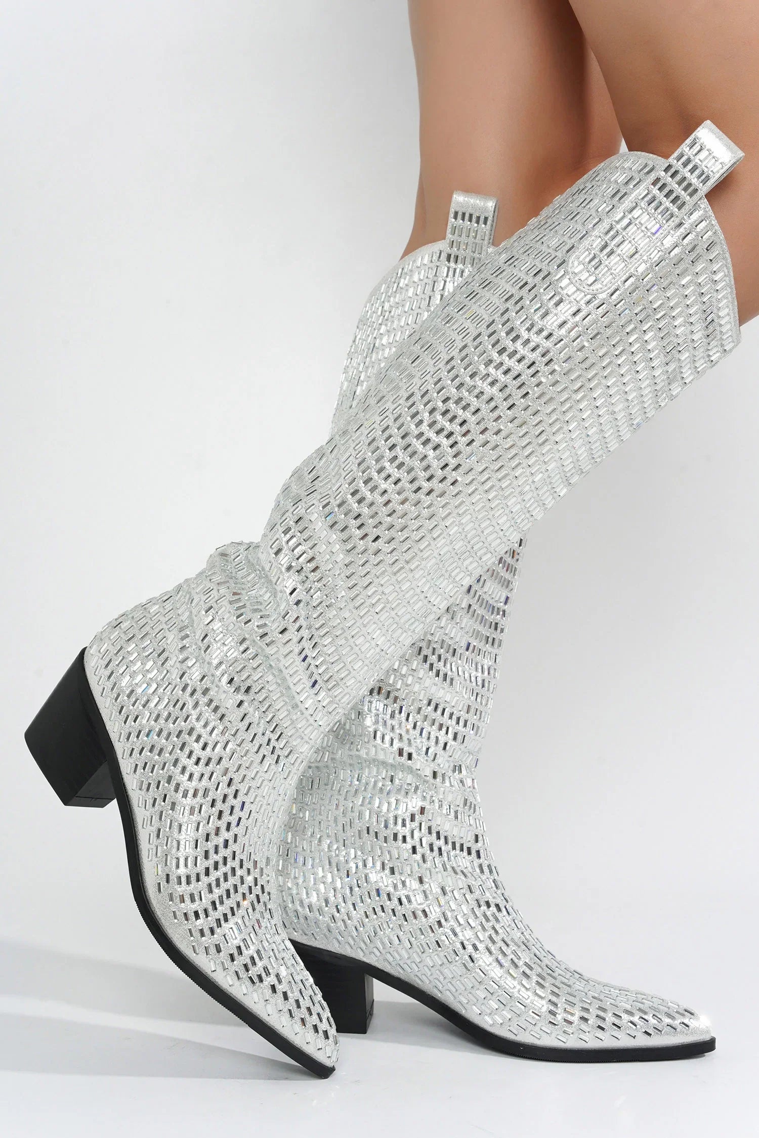 Blazing Boots - Blue or Silver -  Cowgirl Sparkle Holiday Western