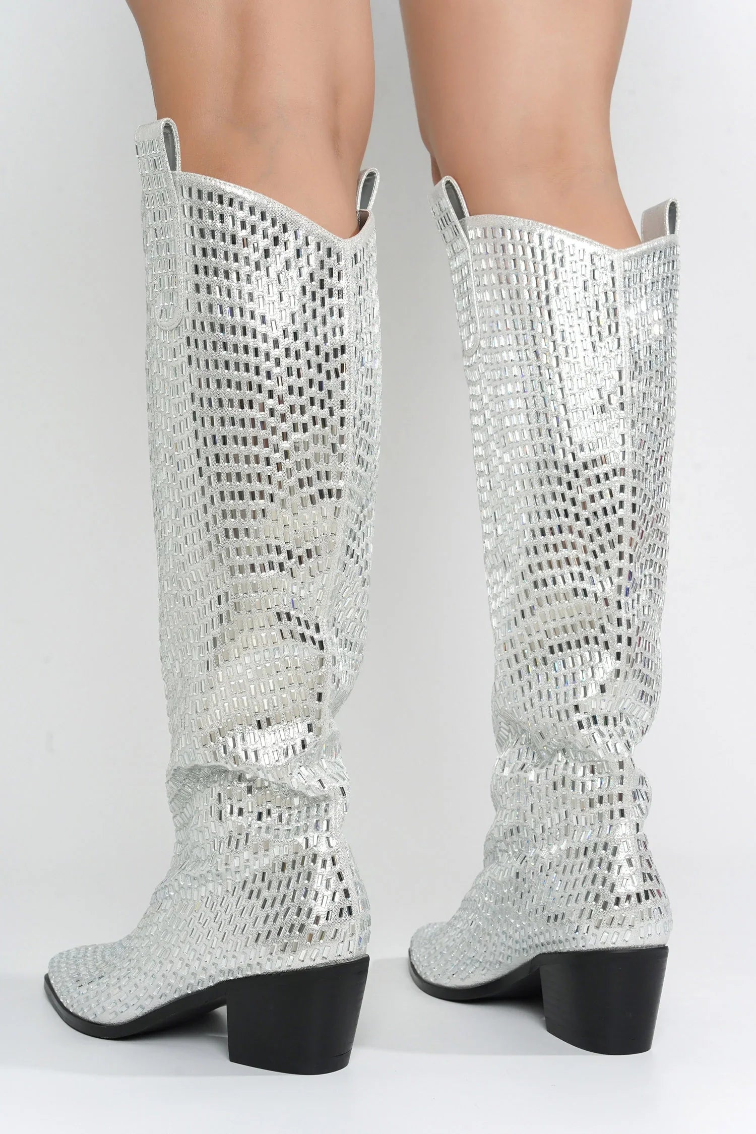 Blazing Boots - Blue or Silver -  Cowgirl Sparkle Holiday Western
