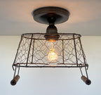 CHICKEN WIRE Farmhouse Ceiling Light - Rectangular