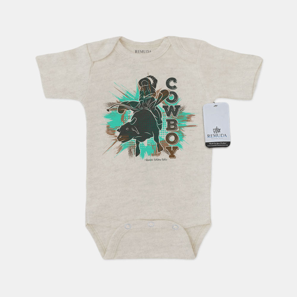 Cowboy Bull Rider - Infant Kids One Piece Western Romper