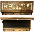 Moose Hunting Hidden Gun Storage Coat Rack Concealment Shelf with Hooks for Coats, Bags, & Hats