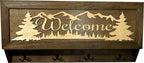 Mountain Scene Welcome Concealment Decor - Handcrafted Wooden Gun Cabinets - Gun Shelf Hidden Storage for Rifles, Shotguns, & Handguns - Quick Access Hidden Wall Safe