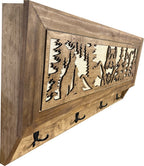 Wolf in the Wild Hidden Gun Storage - Coat Rack Concealment Shelf with Hooks for Coats, Bags, & Hats - Quick Access Hidden Gun Shelf - Secure Magnetic Lock