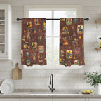 Vintage Cowboy Collage Western Curtains 28" x 40" Made in America