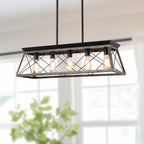 5-Light Farmhouse Pendant Linear Chandelier
