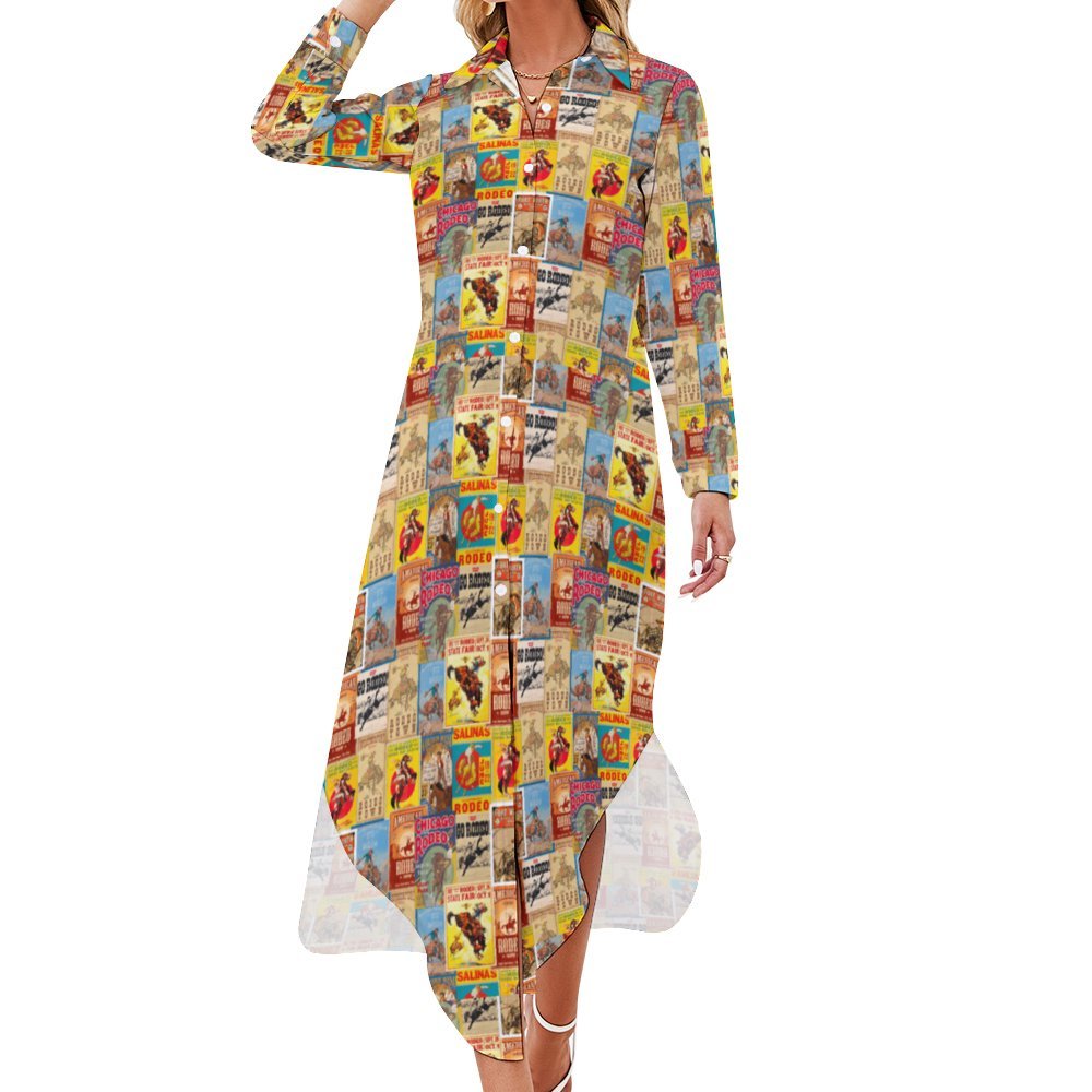 Baha Ranch Vintage Rodeo Poster Western Duster Dress