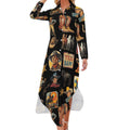 Baha Ranch Vintage Cowboy Collage Western Long Sleeve Dress Duster