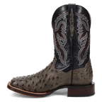 Dan Post Alamosa (Grey/Black)  - Men's Ostrich Skin Leather Cowboy Boots