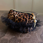 Tulle Laced Leopard Cosmetic Case