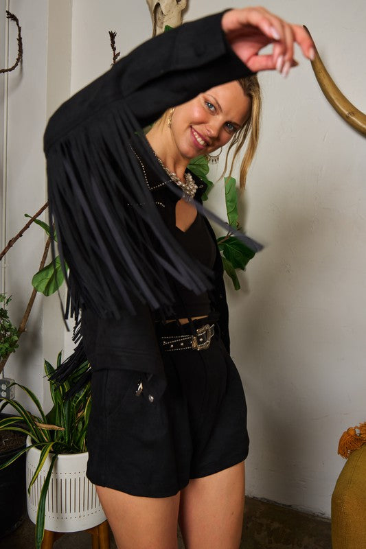 Jade by Jane Fringe Faux Suede Jacket – Plus Size