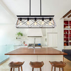 5-Light Farmhouse Pendant Linear Chandelier