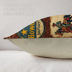Vintage Cowboy Collage Western Throw Pillow Case Made in America