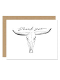 Longhorn Skull Thank You Card