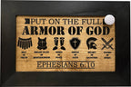 Hidden Gun Cabinet Put On The Full Armor Of God, Secure Concealed Ephesians 6:10 Gun Safe by Bellewood Designs