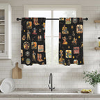 Vintage Cowboy Collage Western Curtains 28" x 40" Made in America
