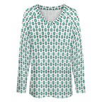 Baha Ranch Turquoise Concho Long Sleeve Top