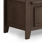 Amherst Solid Wood Entryway Storage Bench in Farmhouse Brown