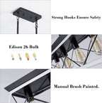 5-Light Farmhouse Pendant Linear Chandelier