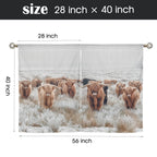 Highland Cow Curtains Window Curtain 28"x40" (2-Piece) Made in America