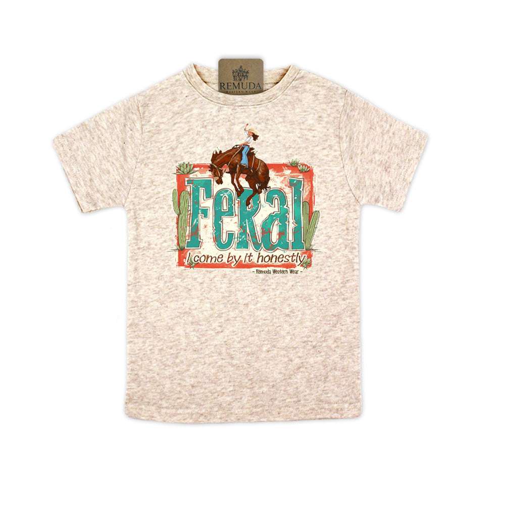 Feral, I Come By It Honestly - Girls Toddler Western Tee
