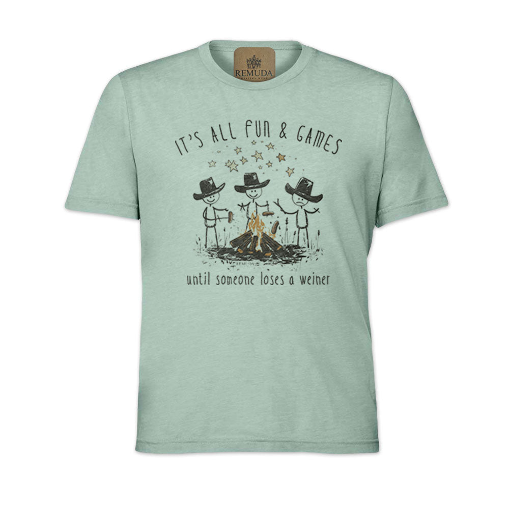 It's All Fun & Games Until Someone Loses A Weiner - Adult Unisex Camping Tee T-Shirt