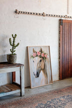 Petal-Crowned Horse Elegance